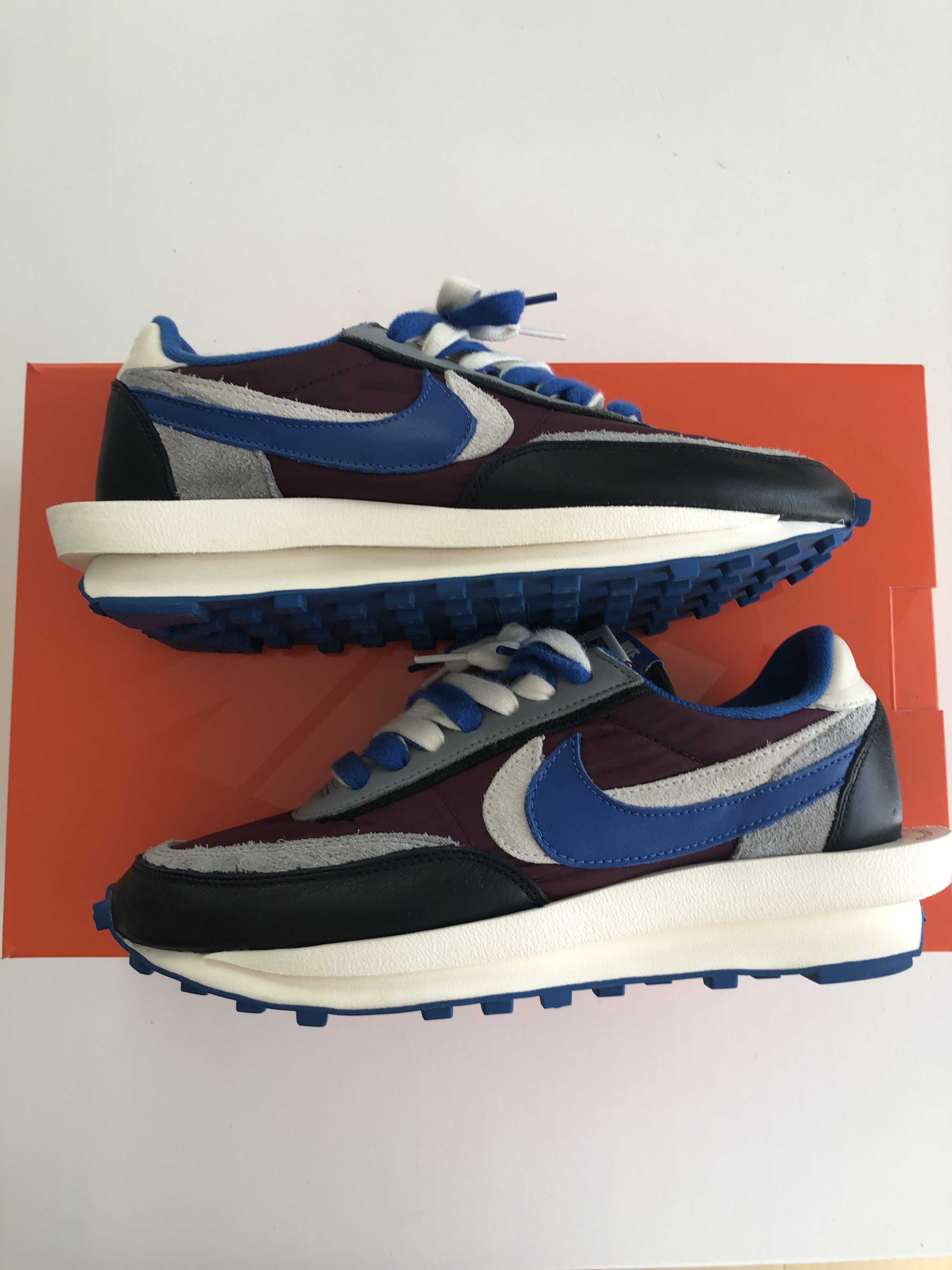 UNDERCOVER × sacai × Nike LD Waffle "Night Maroon/Pale Ivory-Ground Grey-Team Royal"