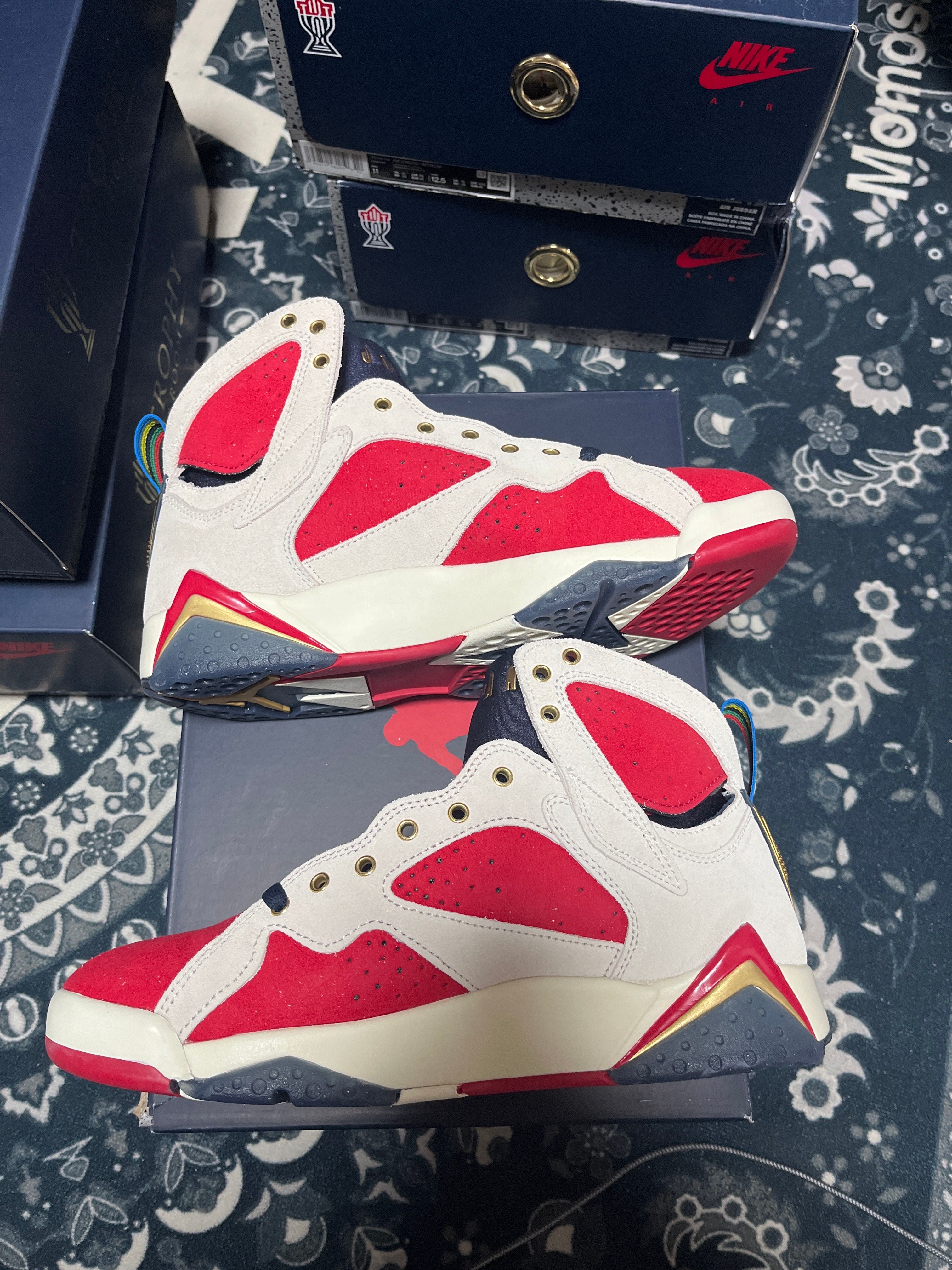 Trophy Room × Nike Air Jordan 7 "True Red and Obsidian"
