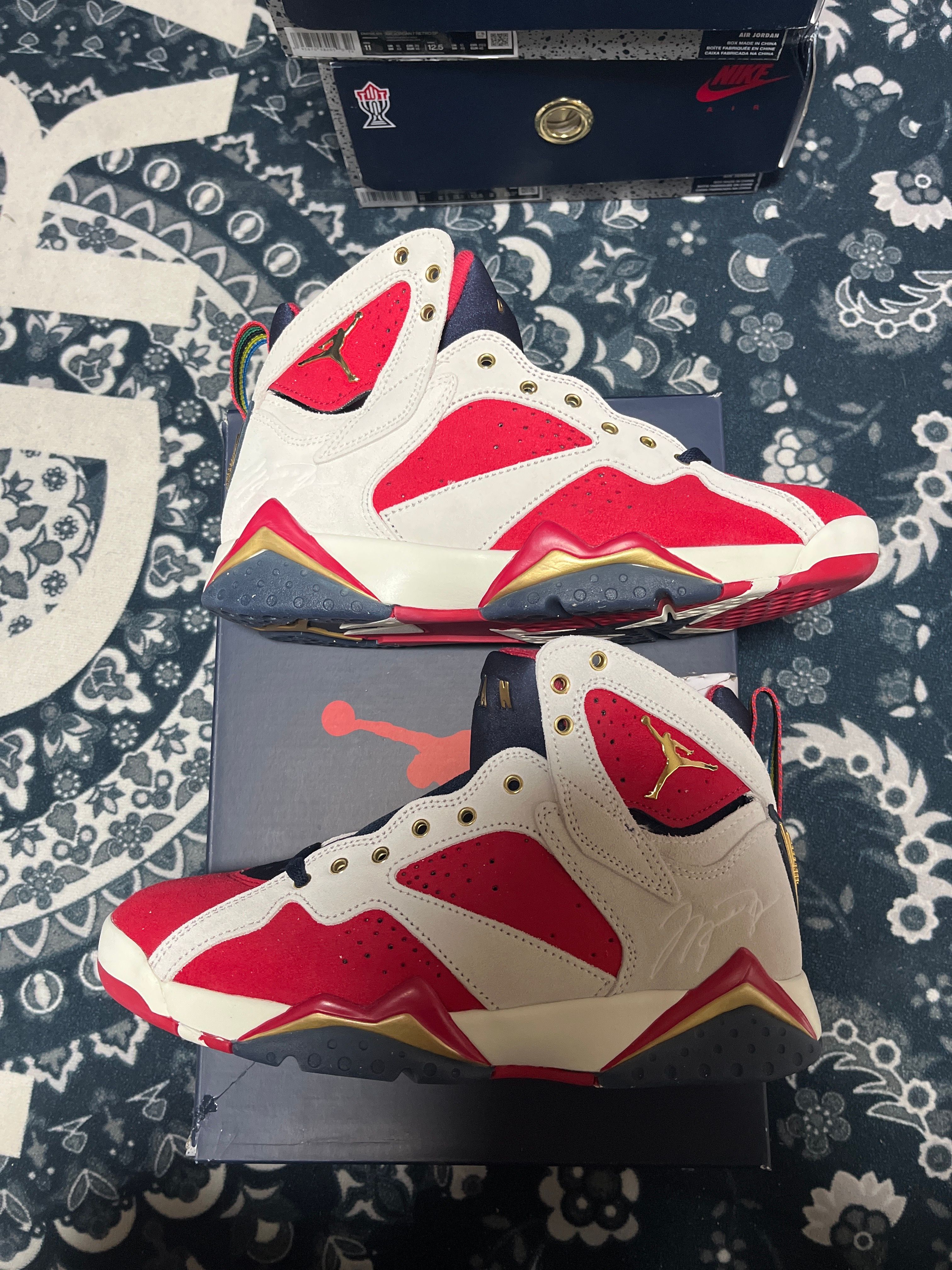 Trophy Room × Nike Air Jordan 7 "True Red and Obsidian"