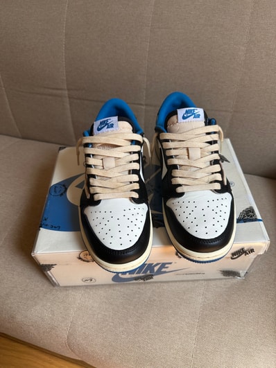 Travis Scott × fragment design × Nike Air Jordan 1 Low OG SP "Military Blue"