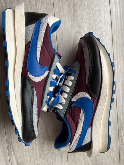 UNDERCOVER × sacai × Nike LD Waffle "Night Maroon/Pale Ivory-Ground Grey-Team Royal"