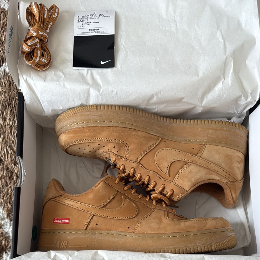 Supreme × Nike Air Force 1 Low "Flax/Wheat"