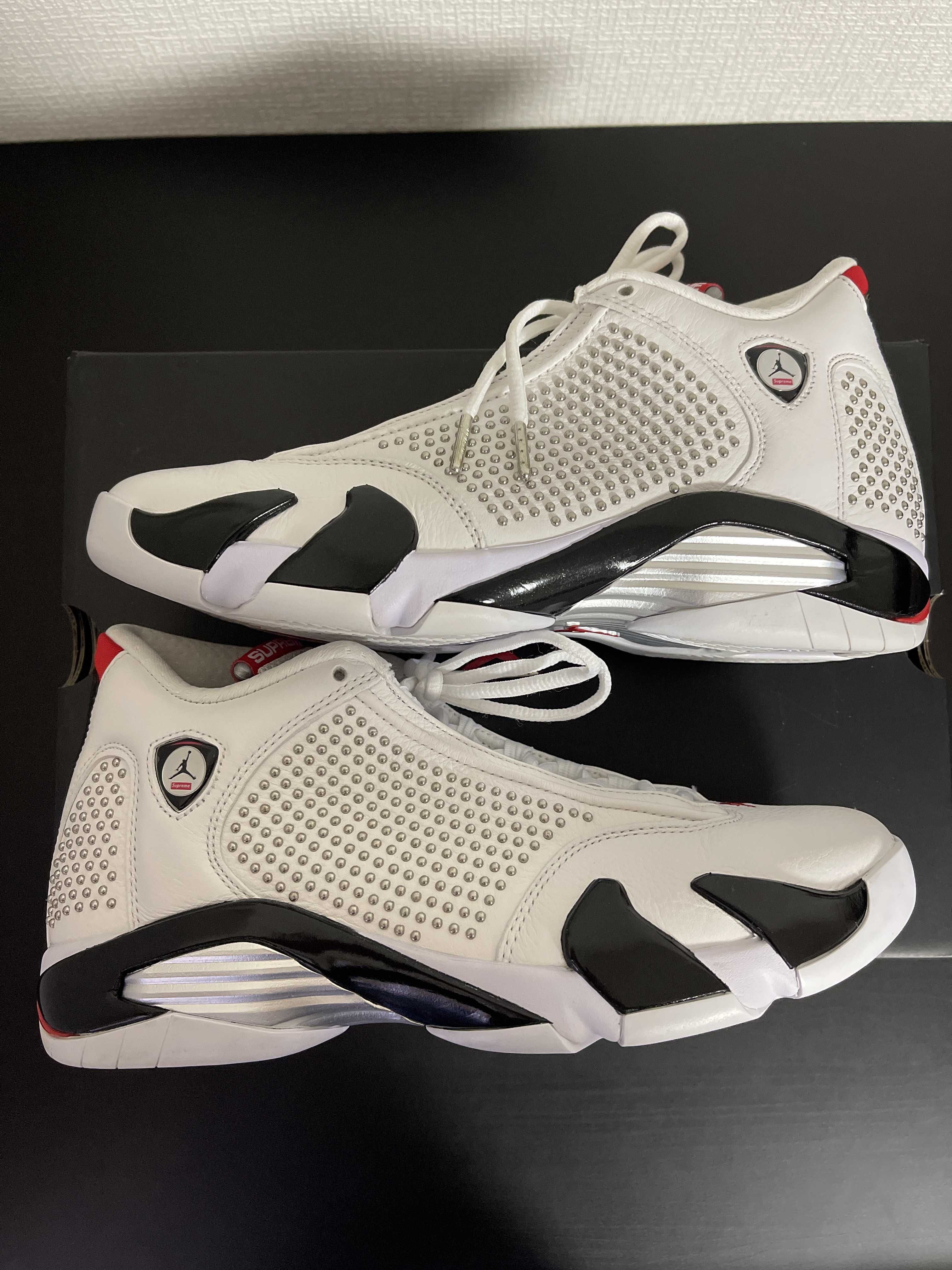 Supreme × Nike Air Jordan 14 Retro "White/University Red"