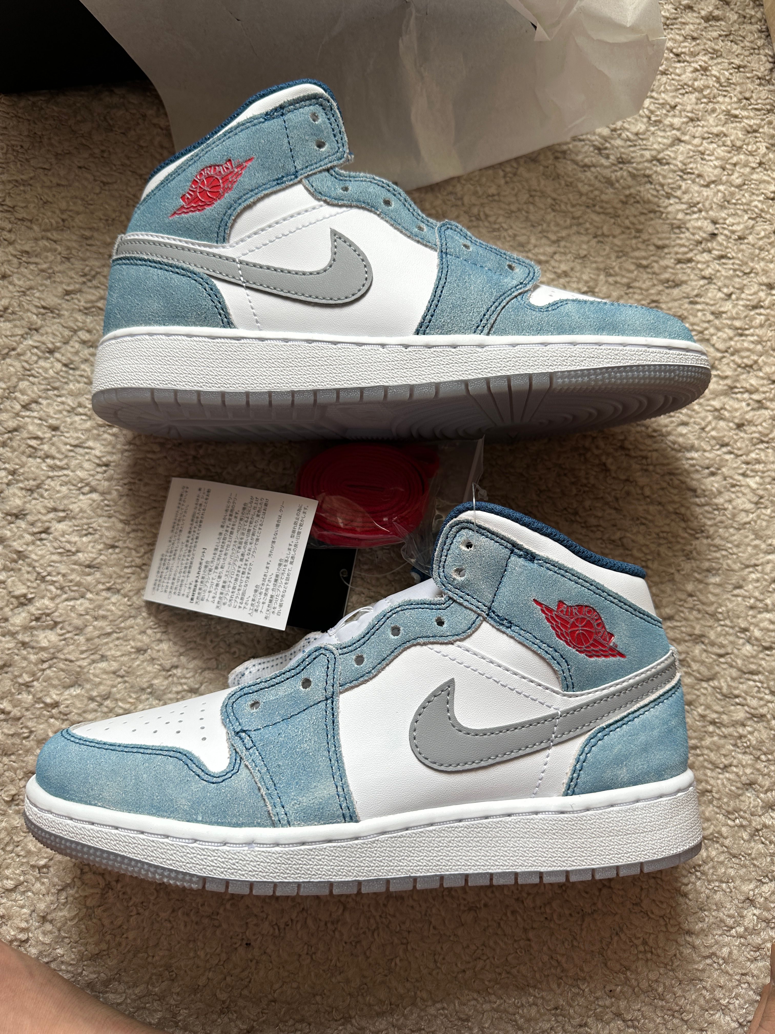 Nike GS Air Jordan 1 Mid "White/University Blue/Grey"
