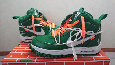 Off-White × Nike Air Force 1 Mid SP LTHR "Pine Green"