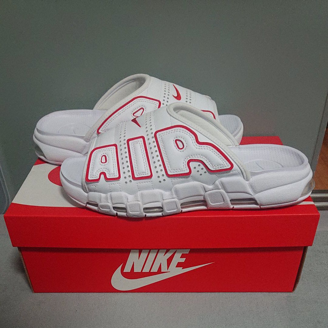 Nike Air More Uptempo Slide "White and University Red"