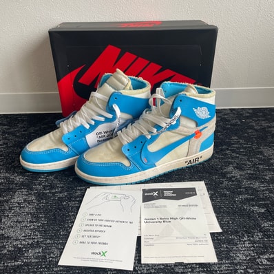 Off-White × Nike Air Jordan 1 High UNC "White/Dark Powder Blue"