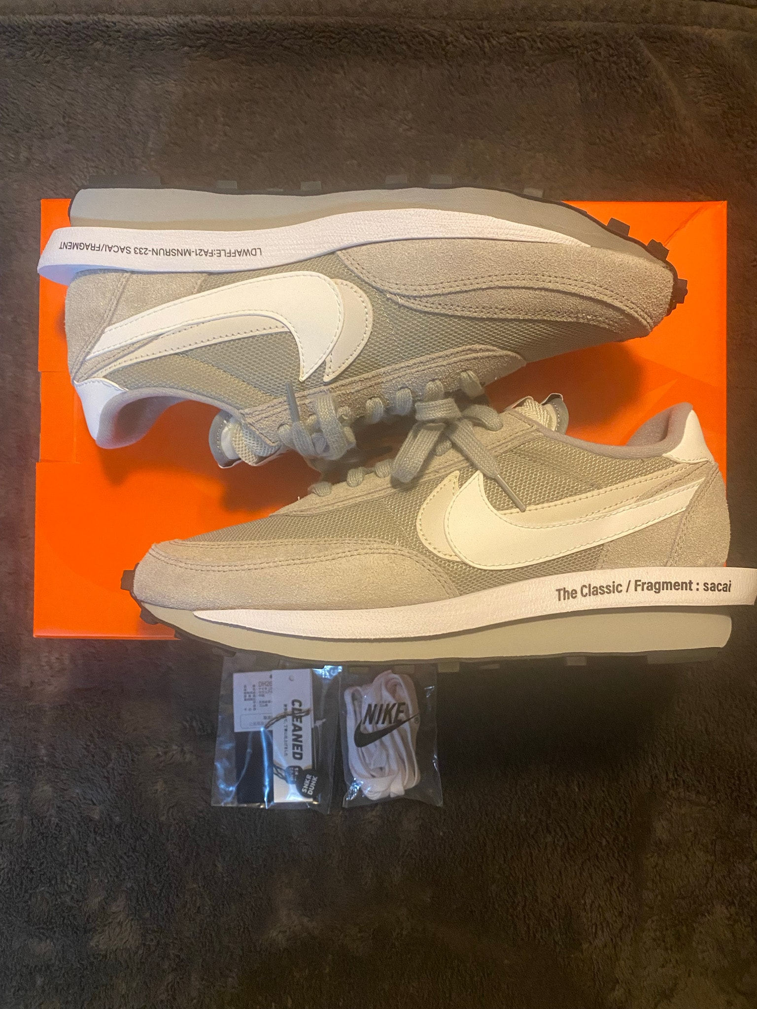 fragment design × sacai × Nike LD Waffle "Light Smoke Grey"