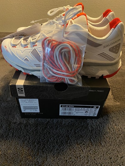KITH × Salomon XT-4K "Bright White/Ashes of Roses/Fiery Red"
