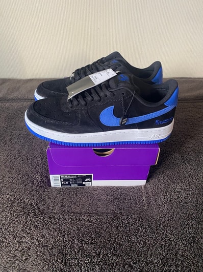 Instant Skateboards × Nike SB Air Force 1 Low SE "Black/Game Royal/White" (with Heel Logo)
