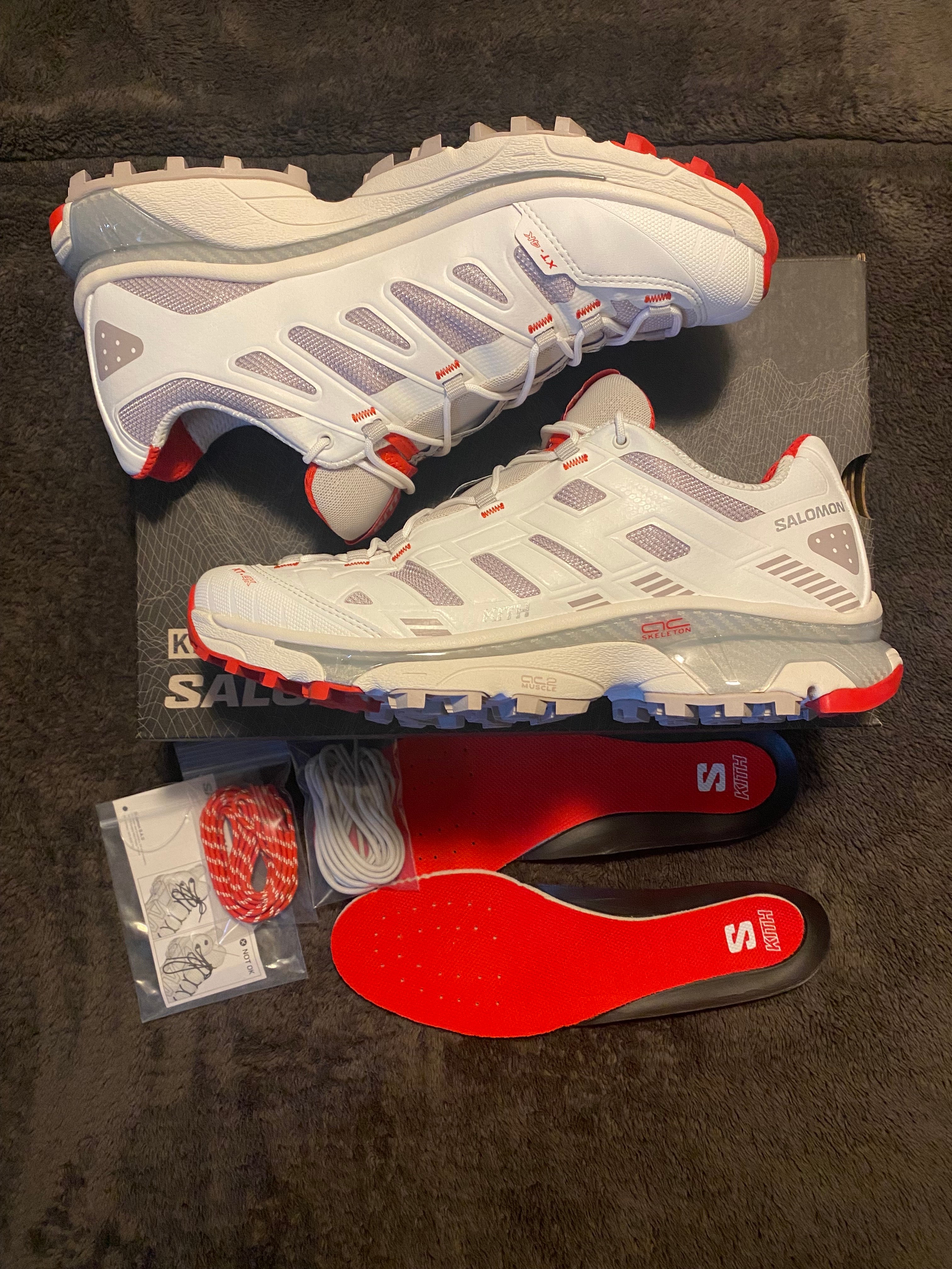 KITH × Salomon XT-4K "Bright White/Ashes of Roses/Fiery Red"
