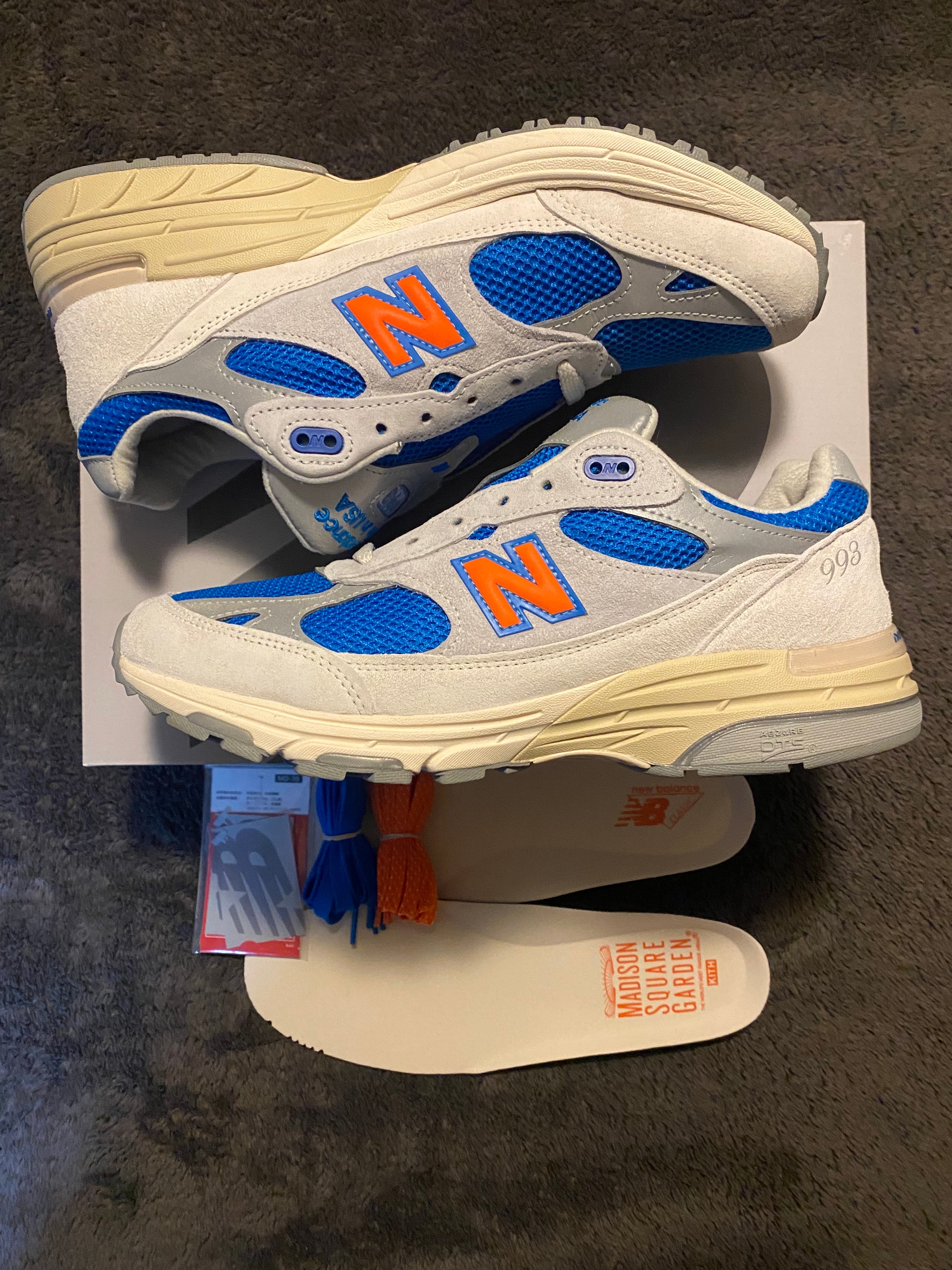 KITH × New Balance 993 Madison Square Garden "Ancient Scroll/Grey Matter"