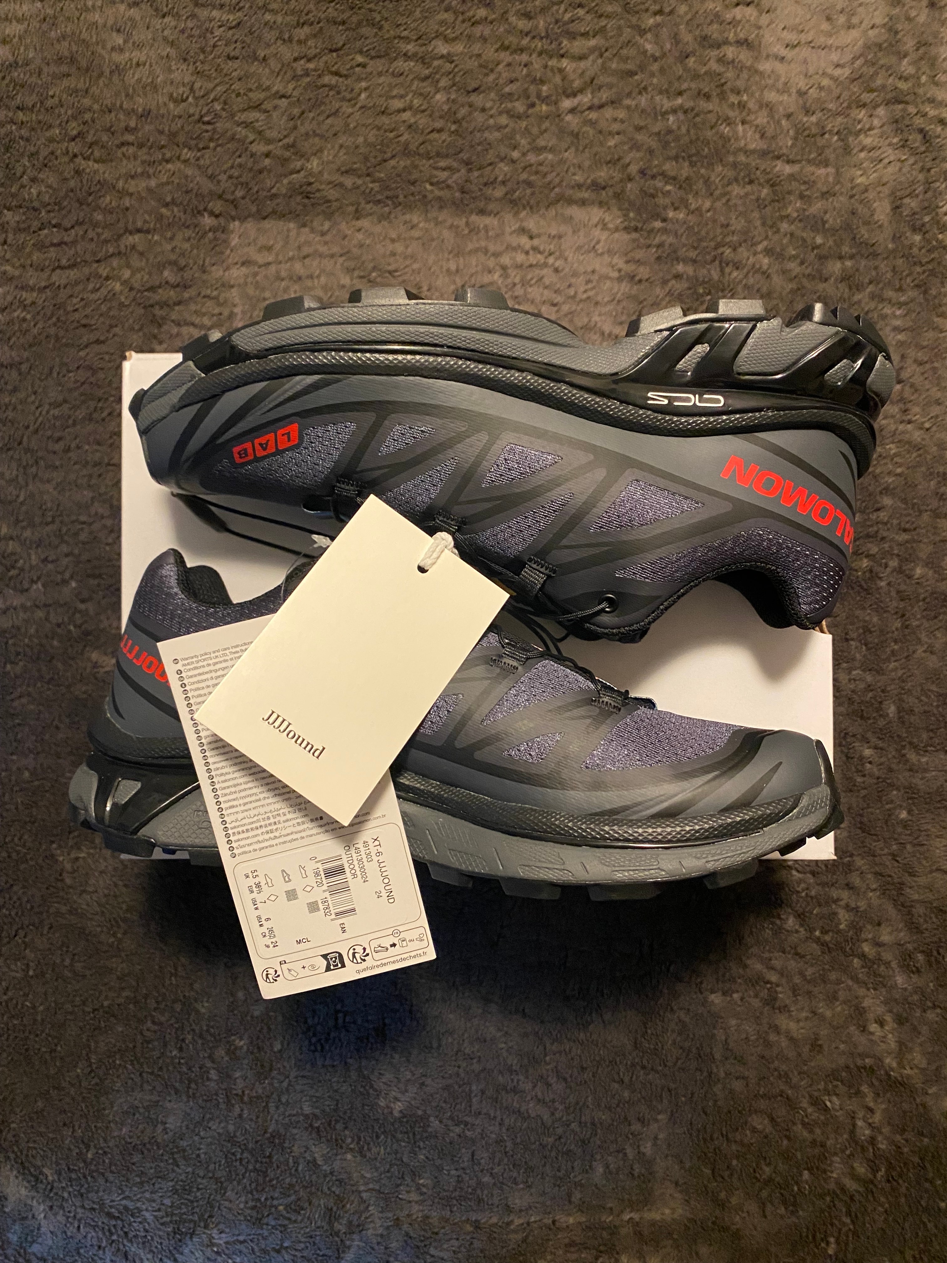 ジョウンド × サロモン XT-6 "エボニー/ブラック/ファイアリーレッド"