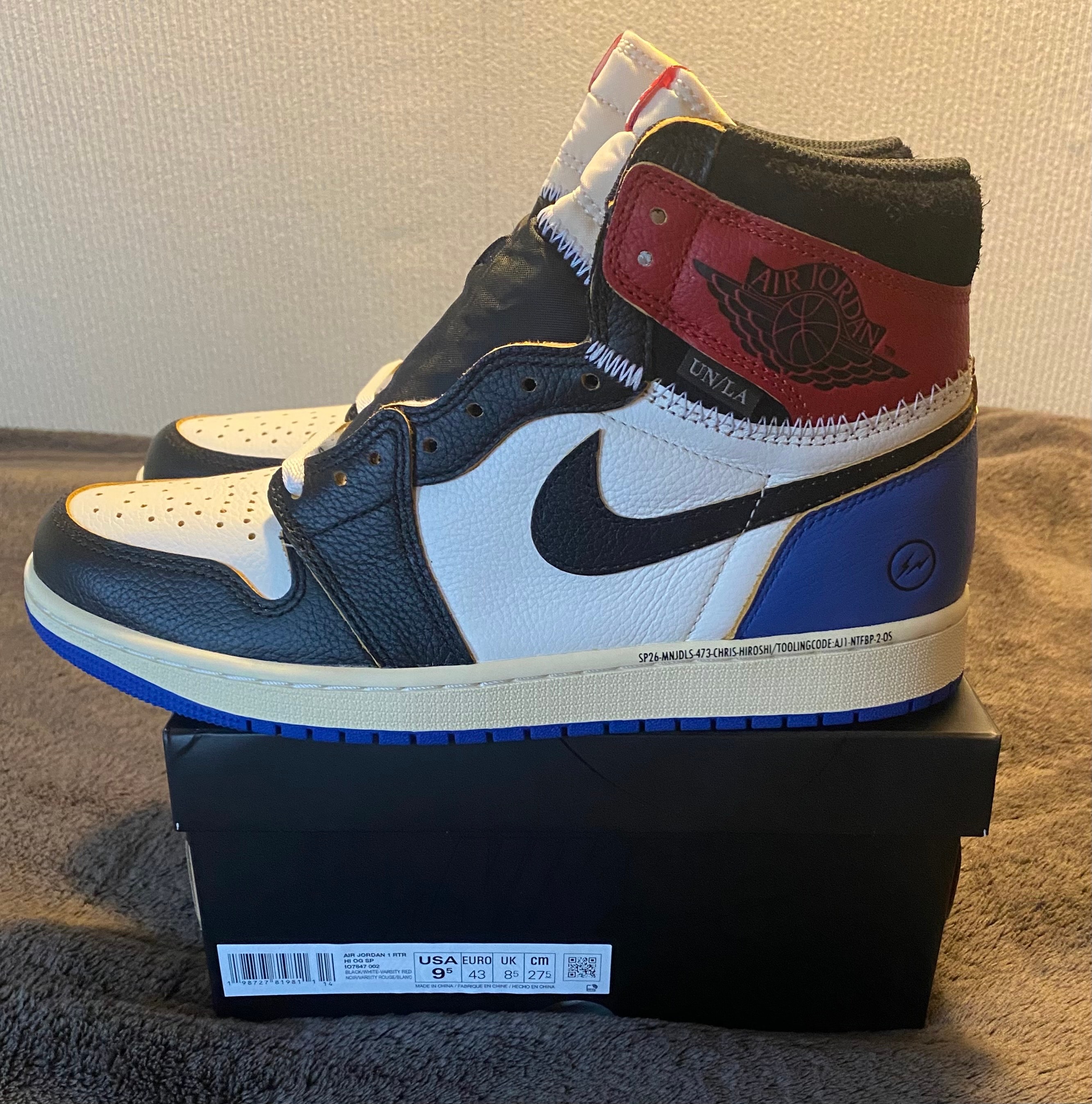 ジョーダン1 X FRAGMENT 新品 黒タグ 27.5cm