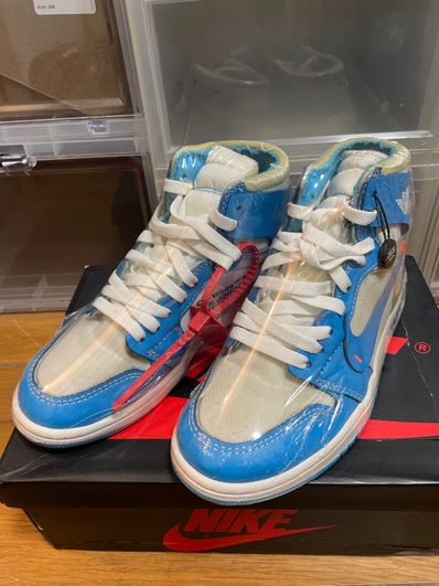 Off-White × Nike Air Jordan 1 High UNC "White/Dark Powder Blue"