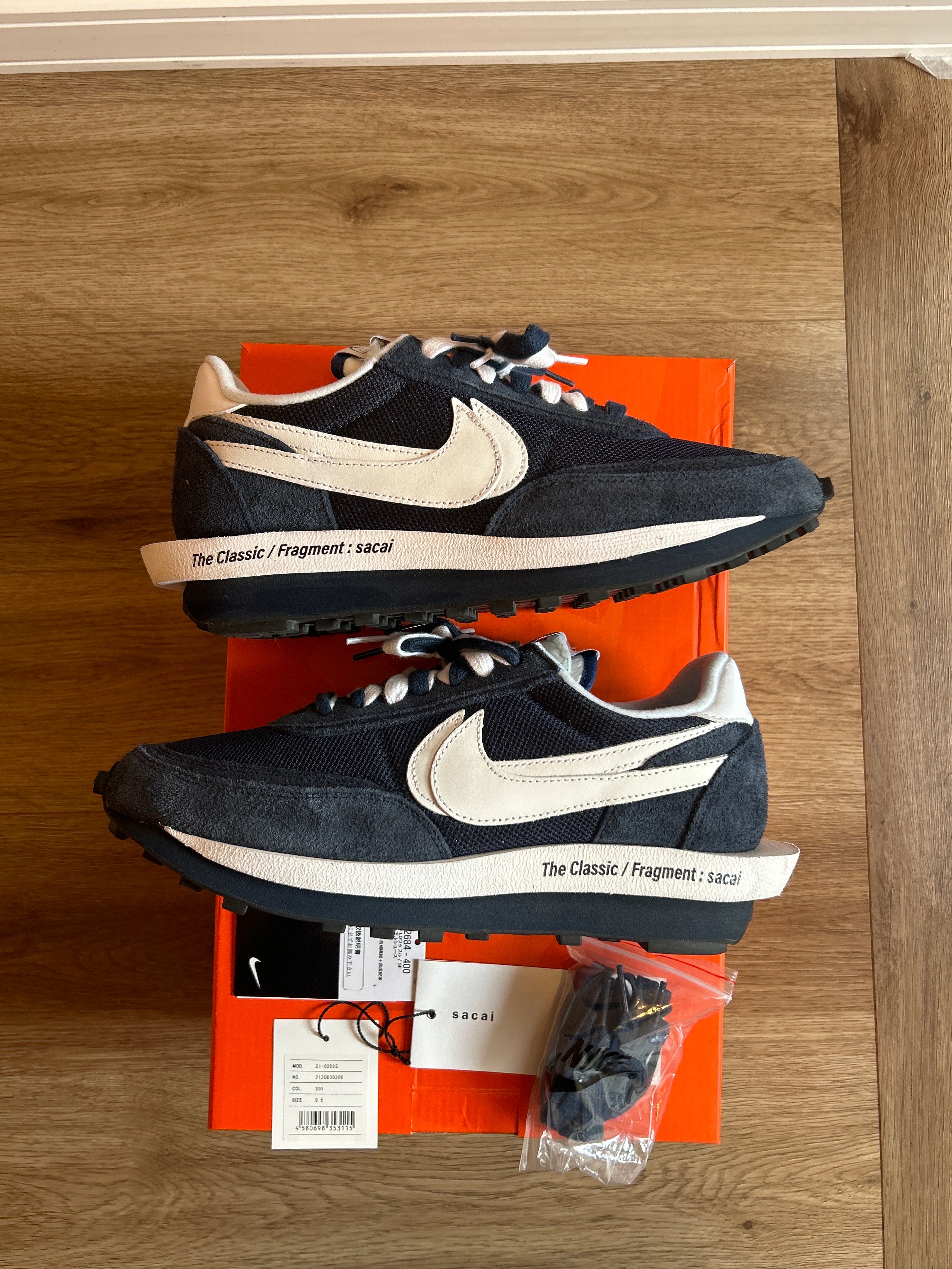 Fragment × sacai × Nike LD Waffle "Blackended Blue"