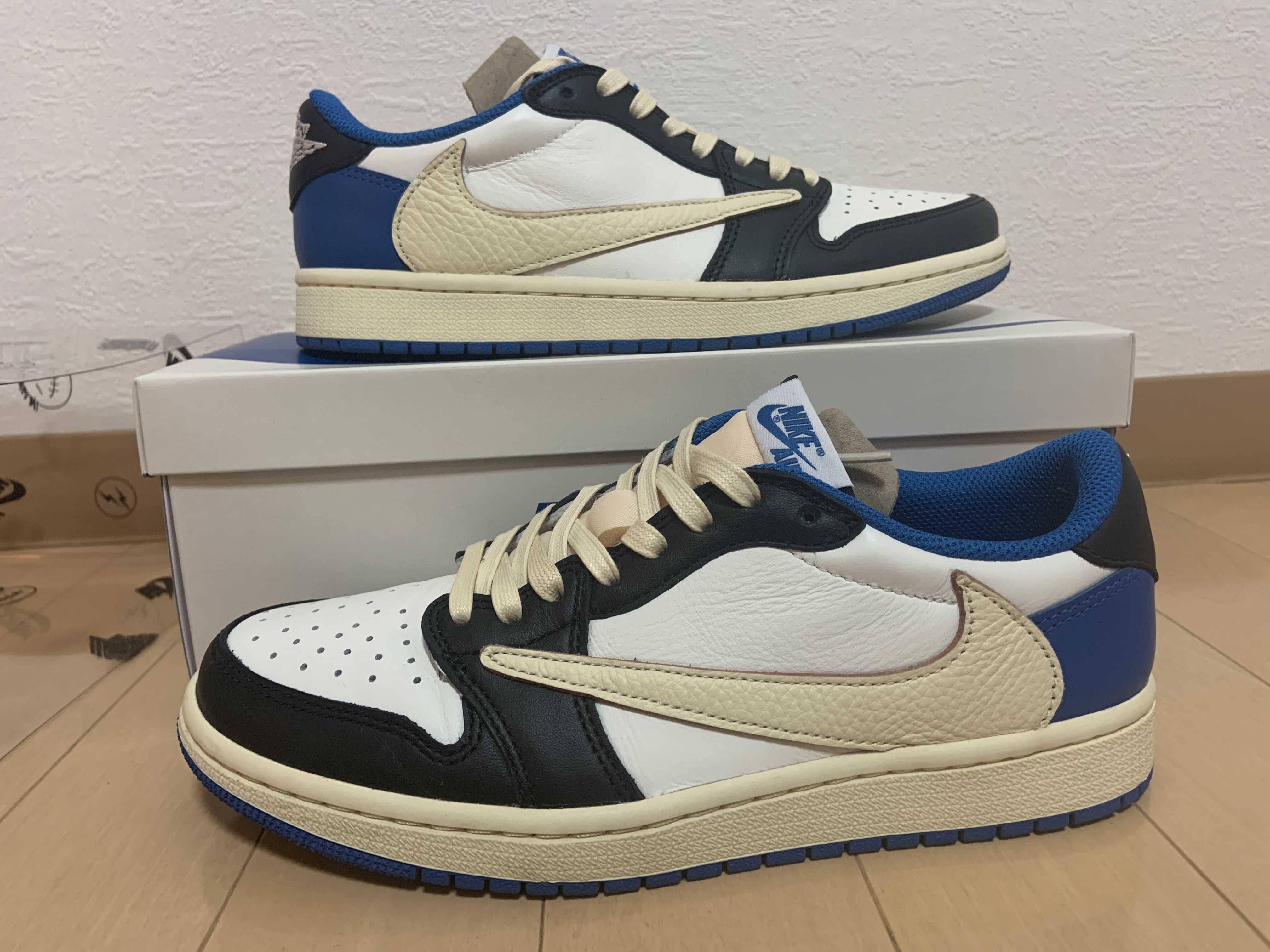 Travis Scott × fragment design × Nike Air Jordan 1 Low OG SP "Military Blue"