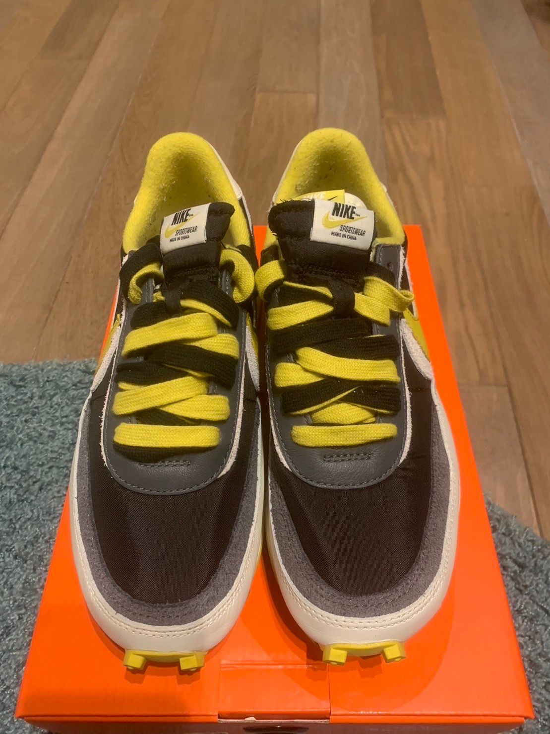 UNDERCOVER × sacai × Nike LD Waffle "Black/Sail-Dark Grey-Bright Citron"