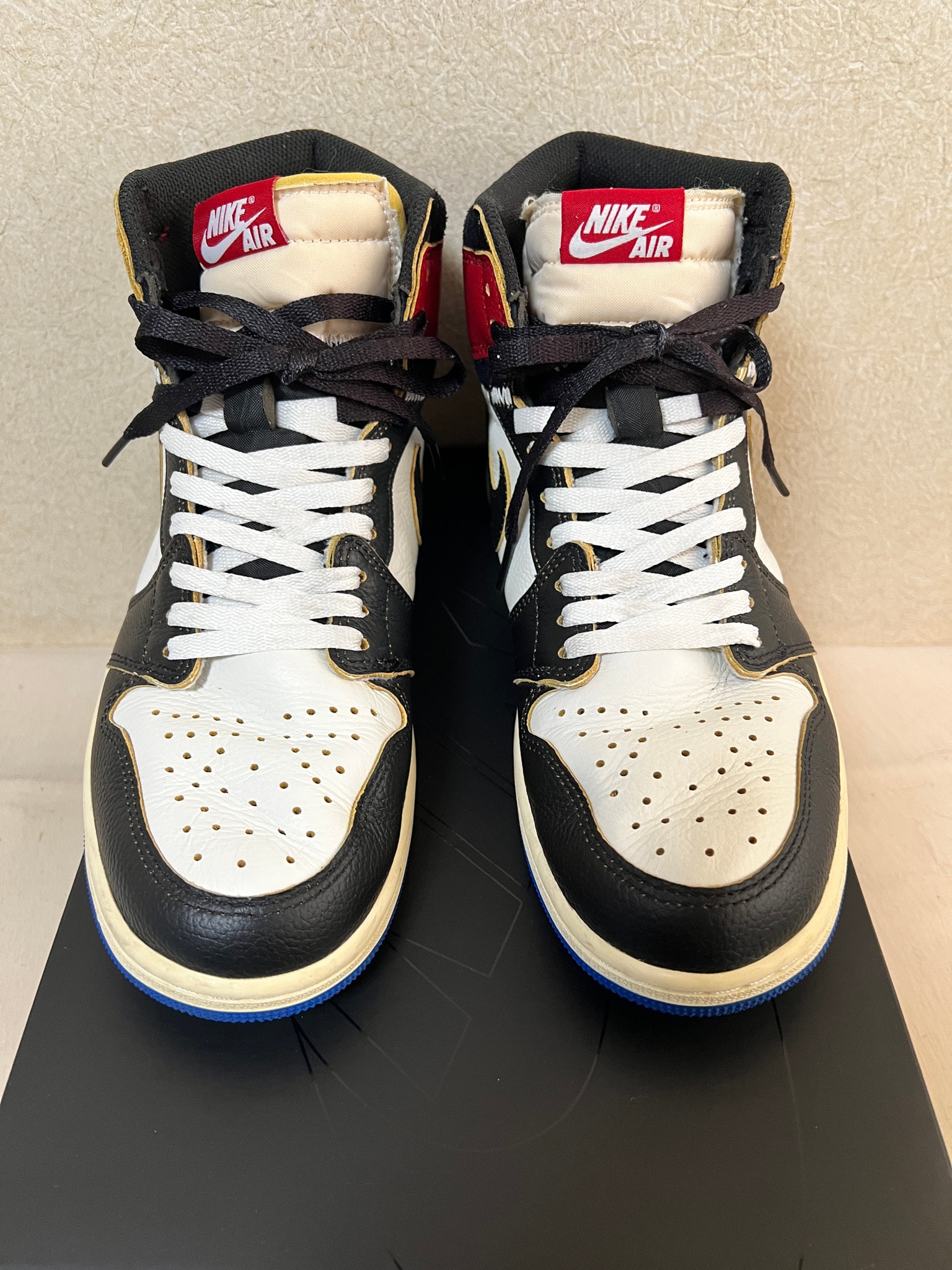 fragment design × UNION × Nike Air Jordan 1 High OG "Black/Varsity Red"