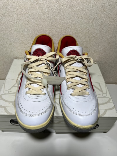 Off-White × Nike Air Jordan 2 Low "White and Varsity Red"