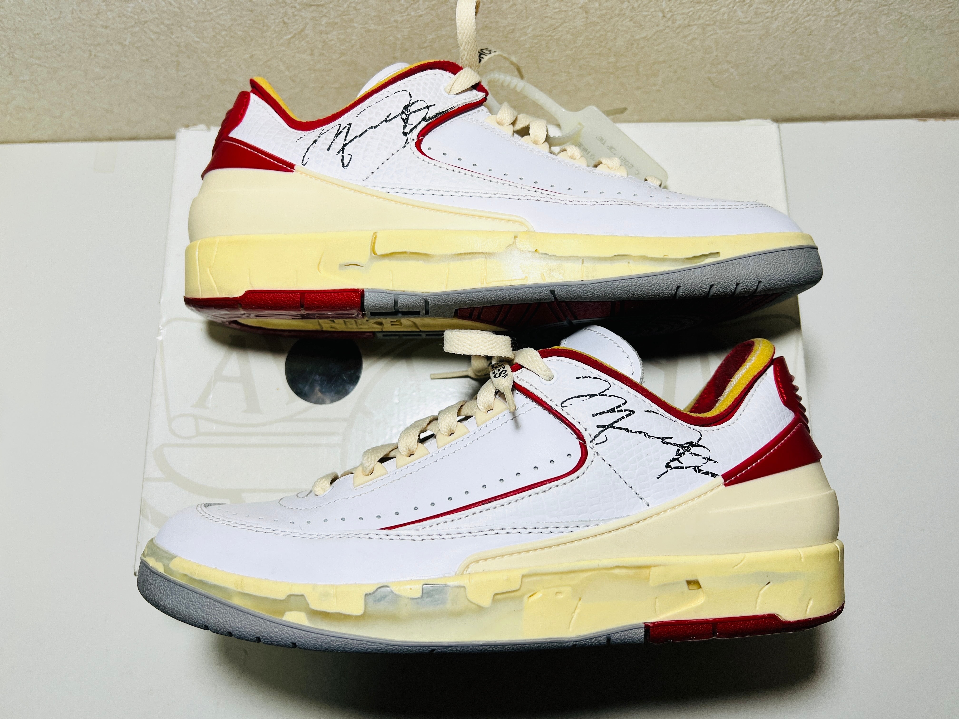Off-White × Nike Air Jordan 2 Low "White and Varsity Red"