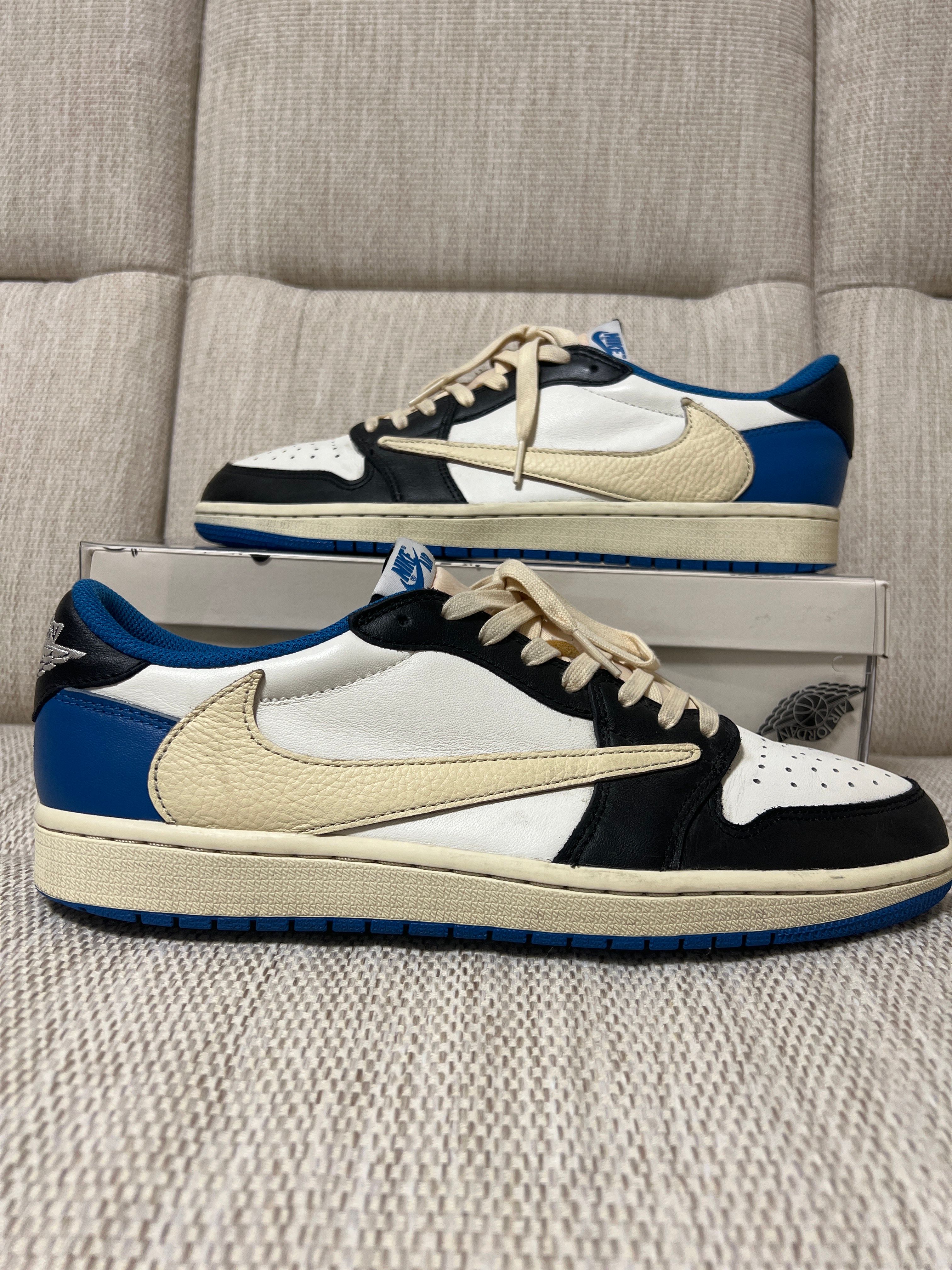 Travis Scott × fragment design × Nike Air Jordan 1 Low OG SP "Military Blue"
