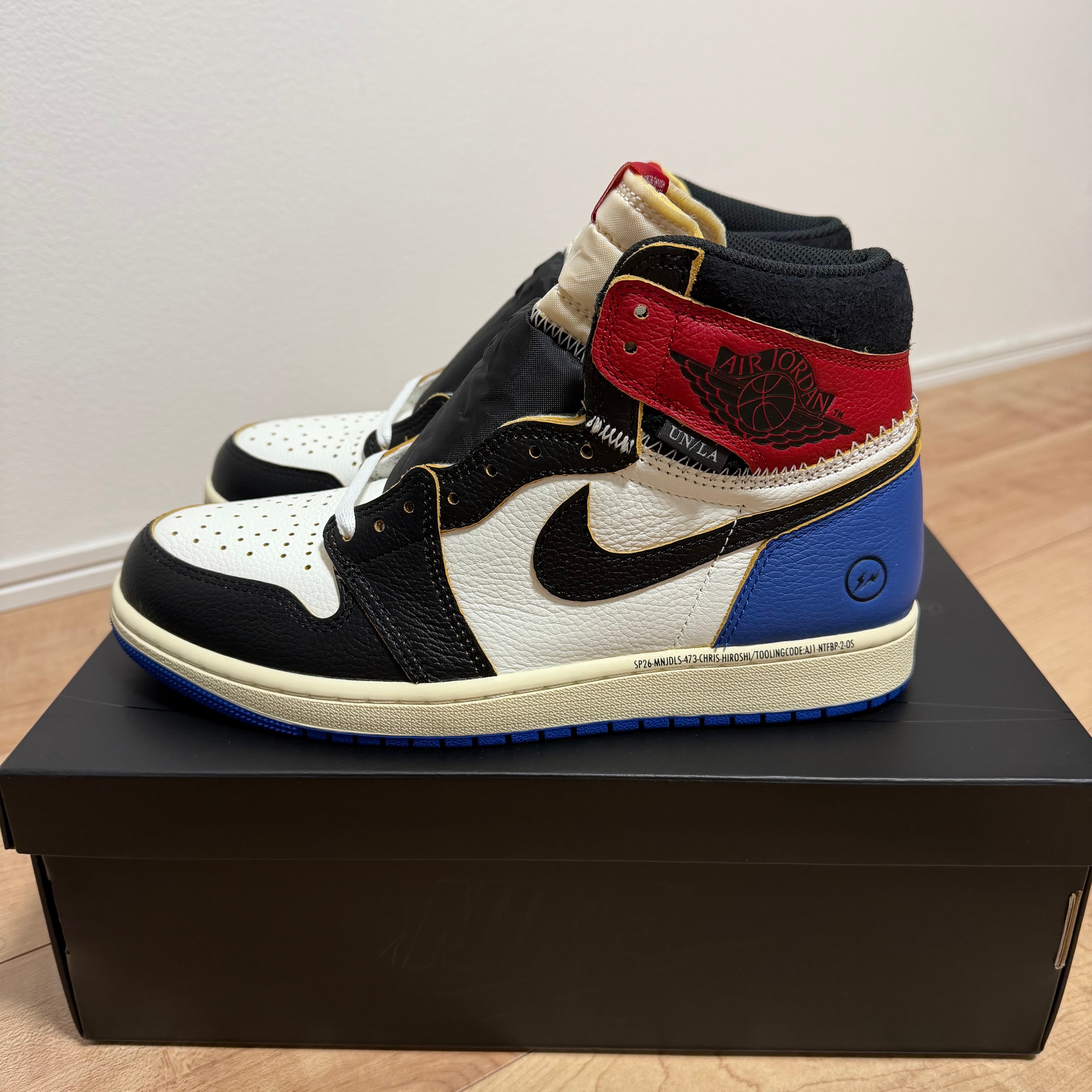 fragment design × UNION × Nike Air Jordan 1 High OG "Black/Varsity Red"