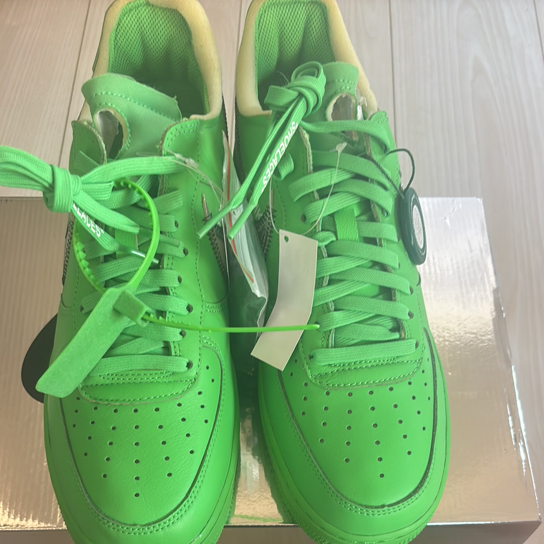 Off-White × Nike Air Force 1 Low "Brooklyn/Light Green Spark"