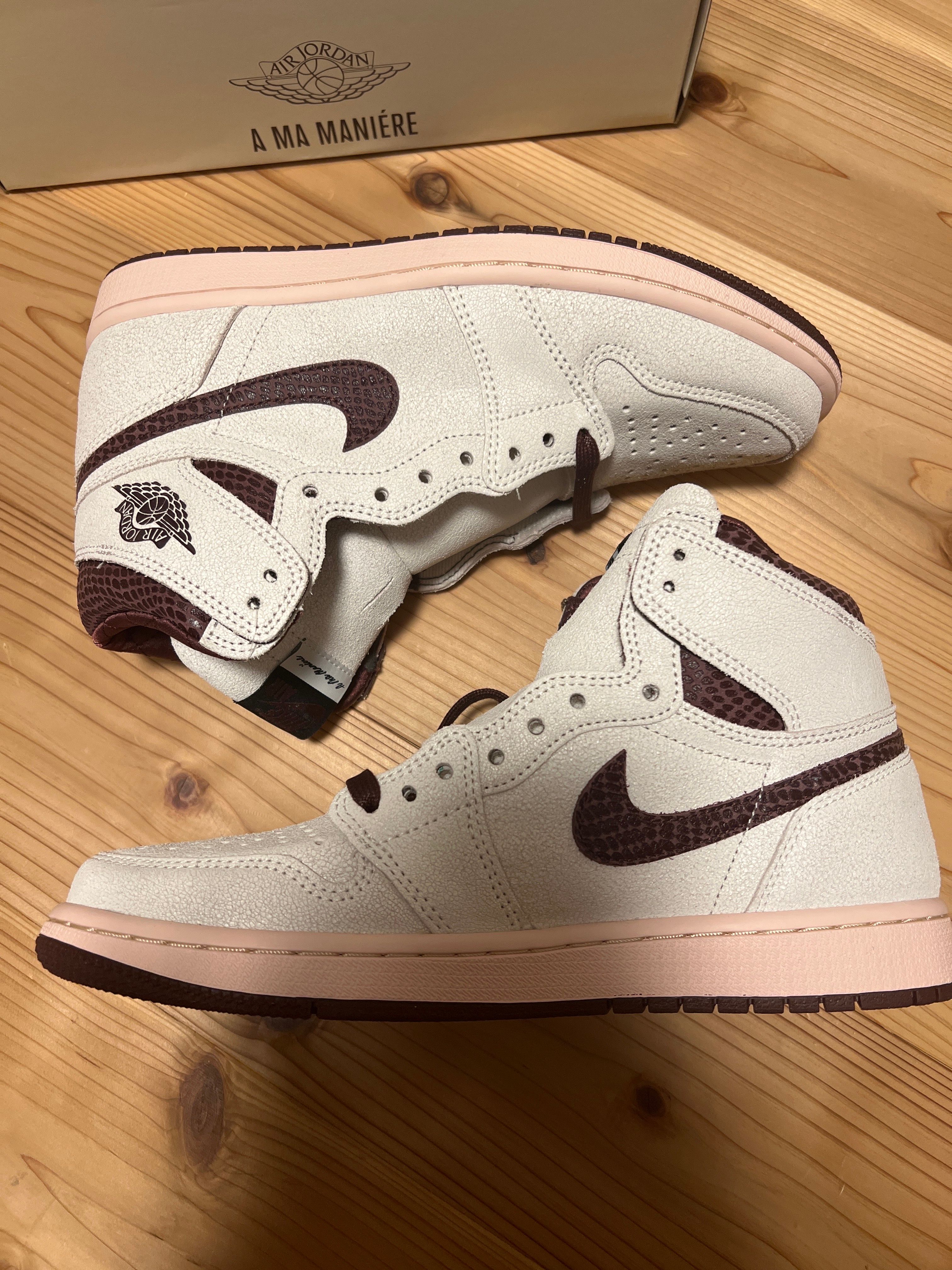 A Ma Maniere × Nike Air Jordan 1 Retro High OG "Sail and Burgundy"