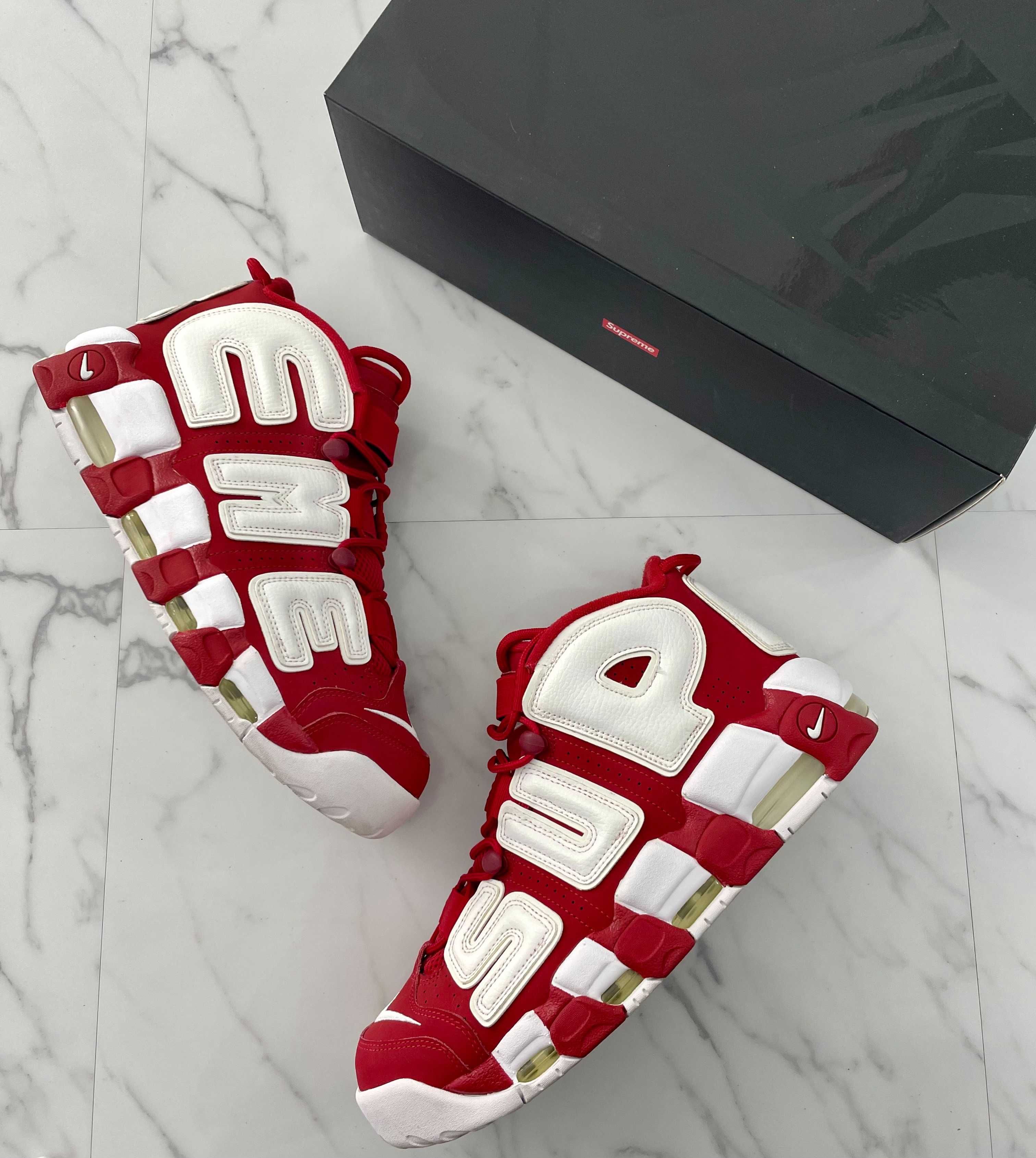 Supreme × Nike Air More Uptempo "White/Red"