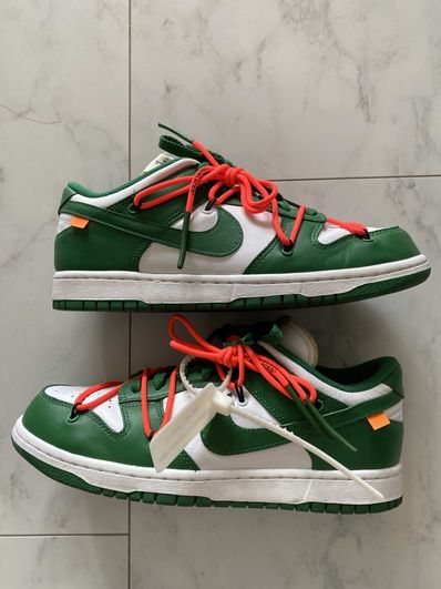 Off-White × Nike Dunk Low "White/Pine Green"