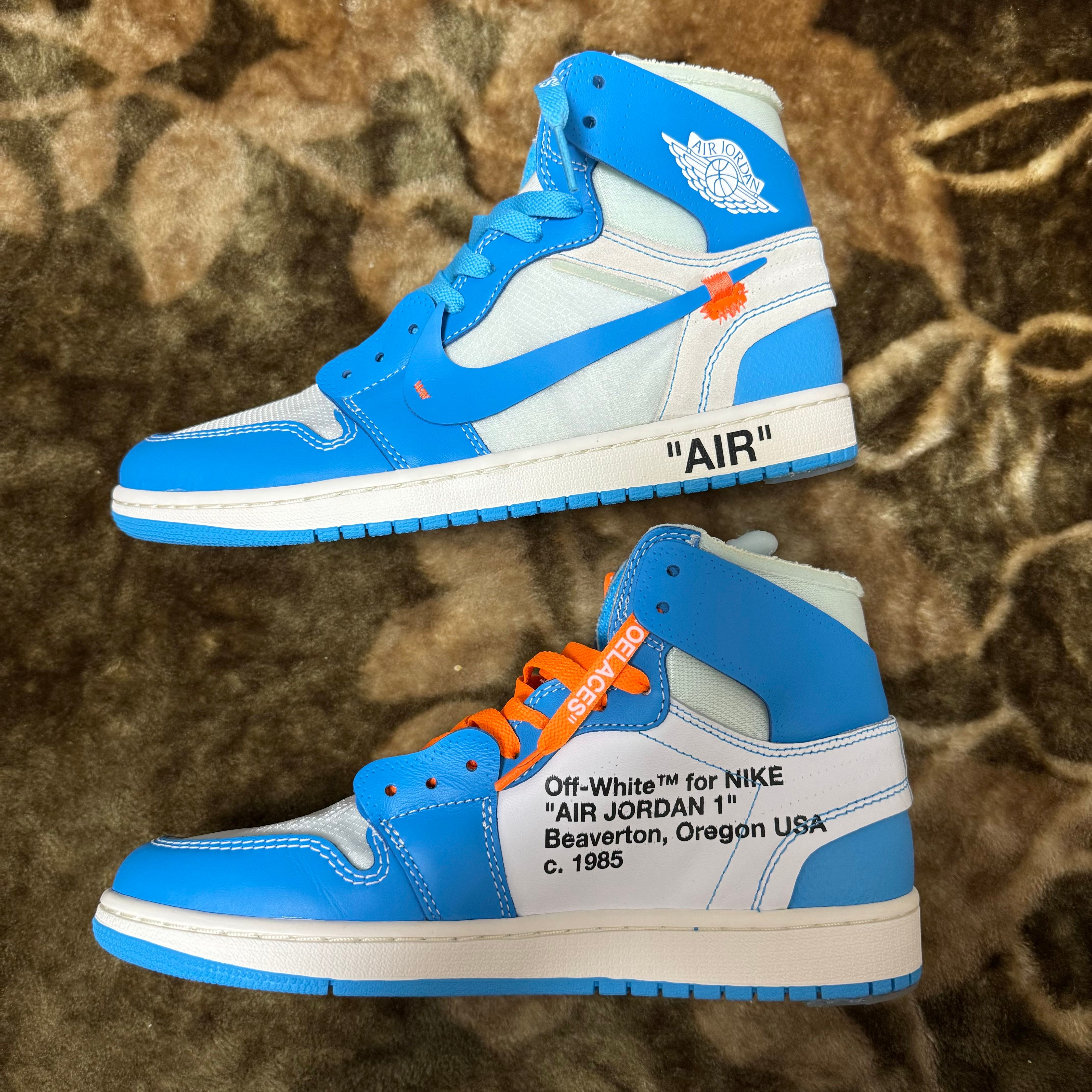 Off-White × Nike Air Jordan 1 High UNC "White/Dark Powder Blue"