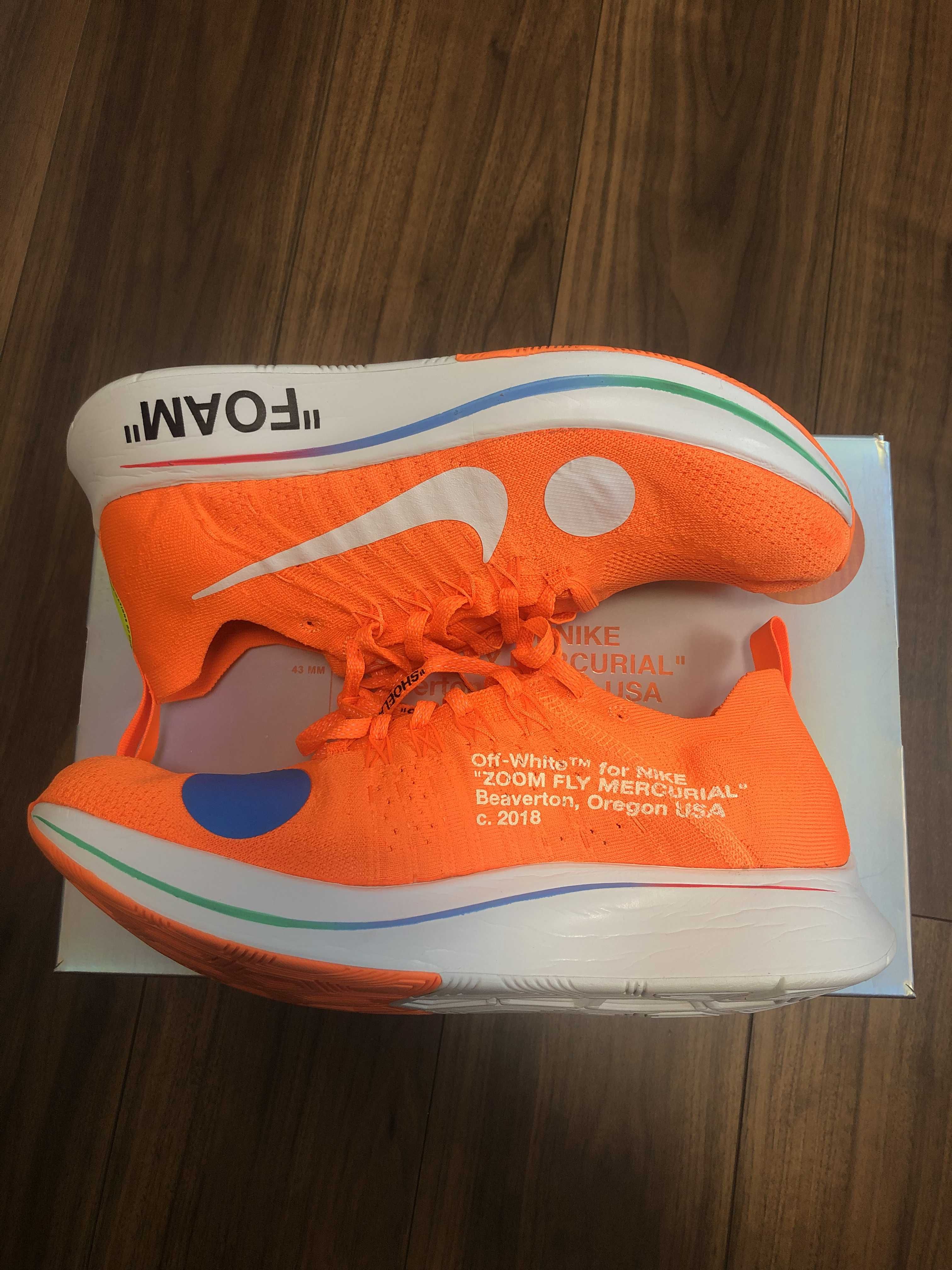 Off-White × Nike Zoom Fly Mercurial Flyknit "Total Orange/White/Volt"