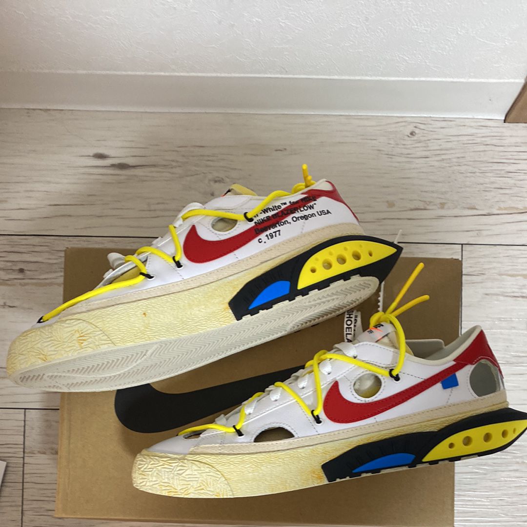 Off-White × Nike Blazer Low "White and University Red"
