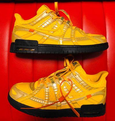 Off-White × Nike Air Rubber Dunk "University Gold"