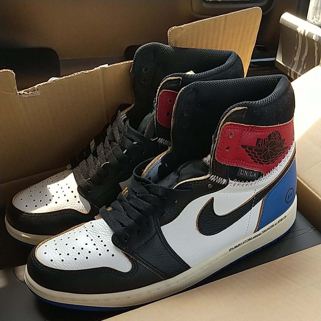fragment design × UNION × Nike Air Jordan 1 High OG "Black/Varsity Red"