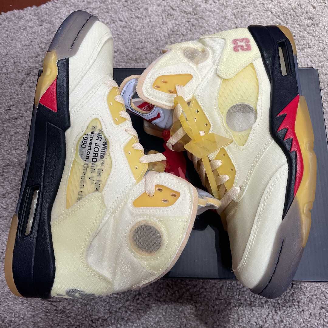 Off-White × Nike Air Jordan 5 "Sail"  
