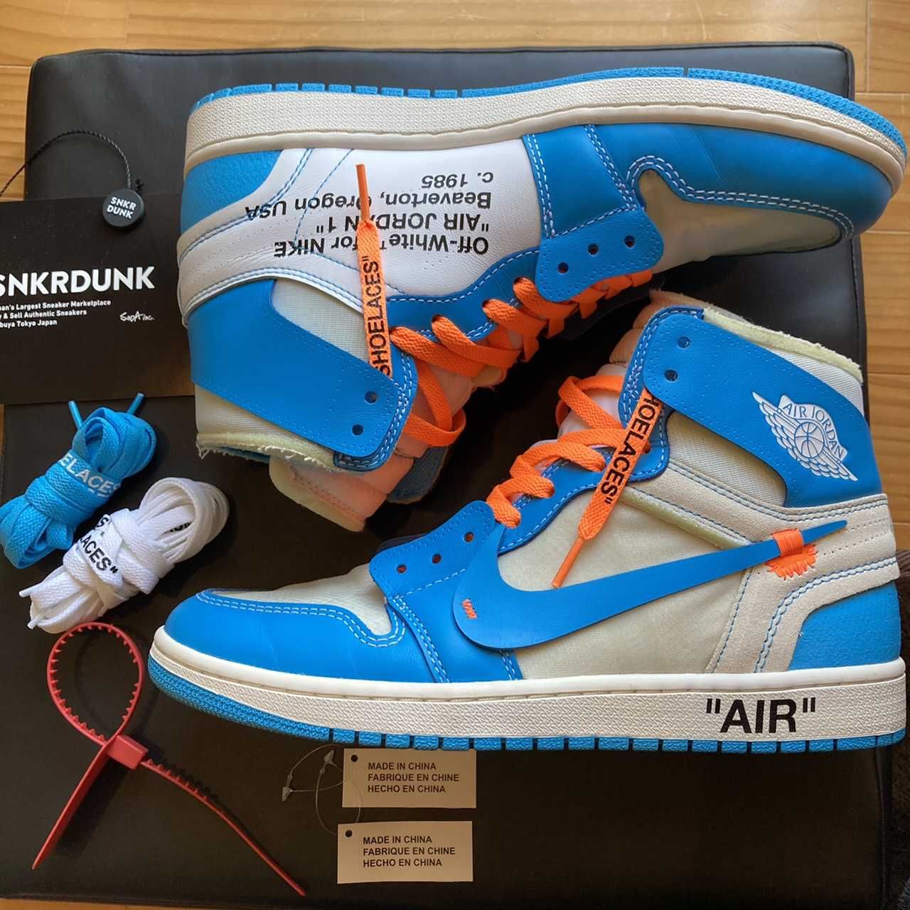 Off-White × Nike Air Jordan 1 High UNC "White/Dark Powder Blue"