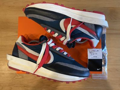 UNDERCOVER × sacai × Nike LD Waffle "Midnight Spruce/Pale Ivory-Dark Grey-University Red"