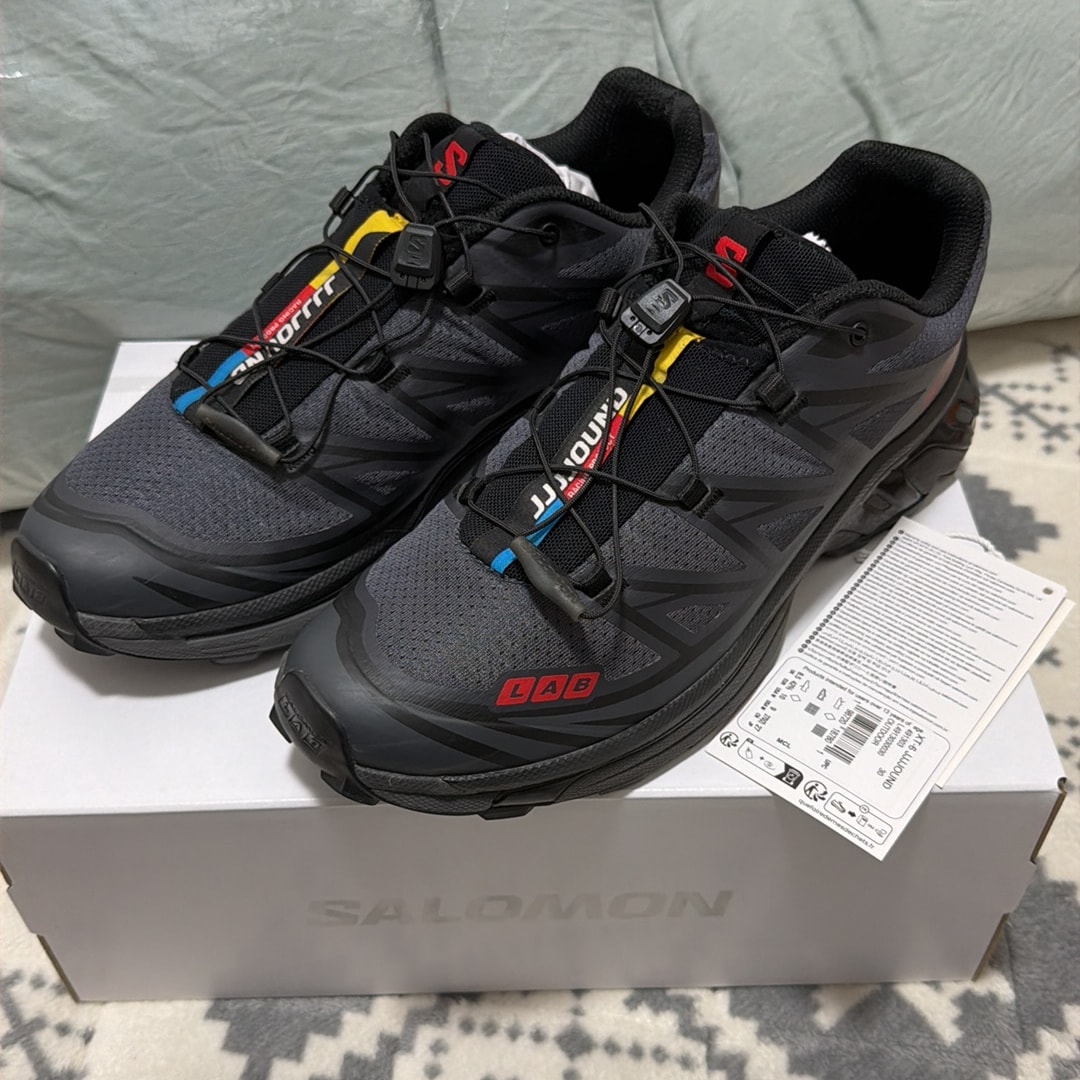 JJJJound × Salomon XT-6 "Ebony/Black/Fiery Red"