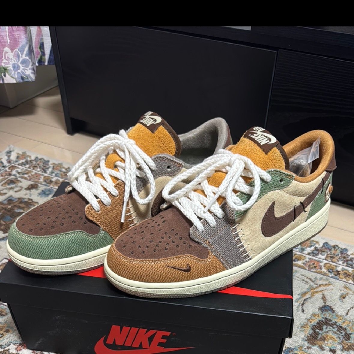 Zion Williamson × Nike Air Jordan 1 Low OG "Flax and Oil Green"