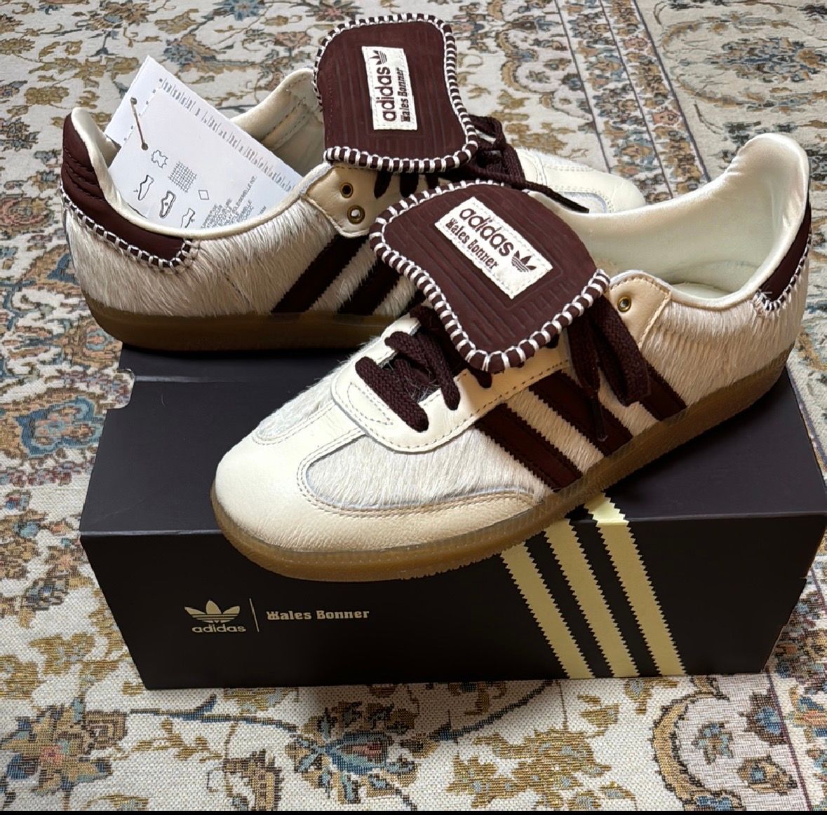 Wales Bonner × adidas Samba Pony Tonal Low "Cream White/Mystery Brown"