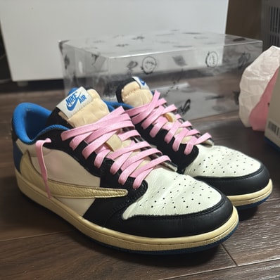 Travis Scott × fragment design × Nike Air Jordan 1 Low OG SP "Military Blue"