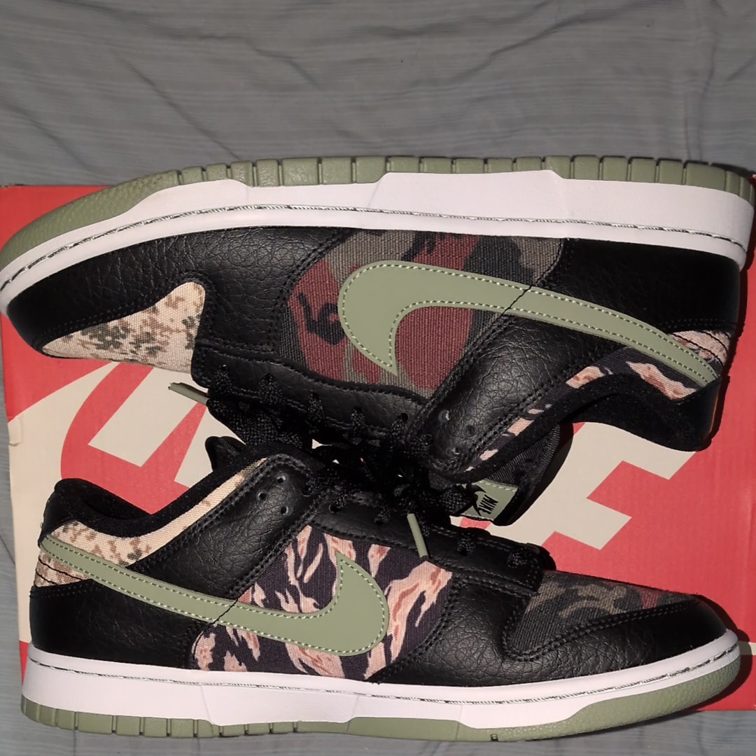 ナイキ ダンク ロー SE "ブラック マルチ カモ"