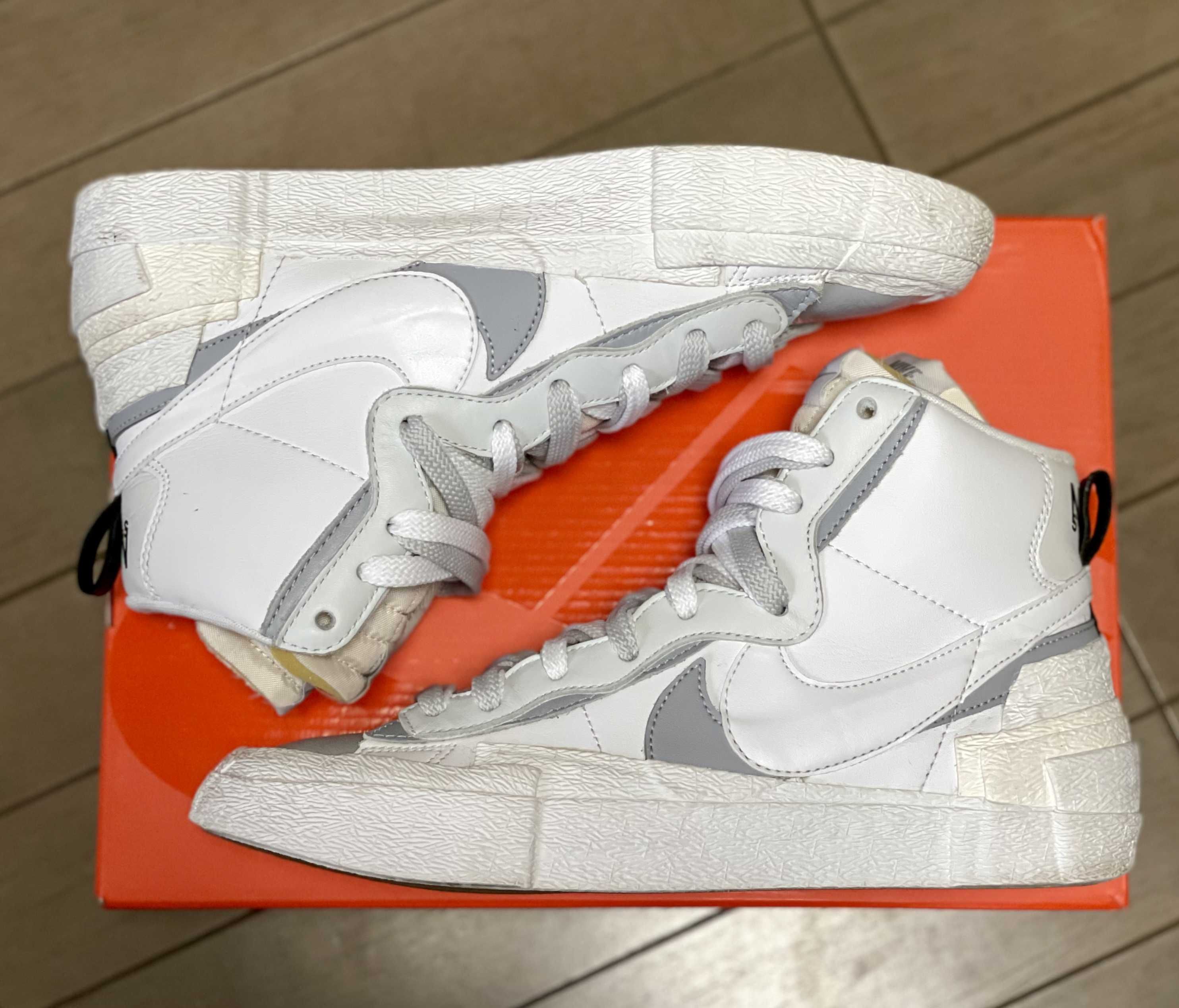 sacai × NIKE BLAZER MID "WHITE/WOLF GREY"