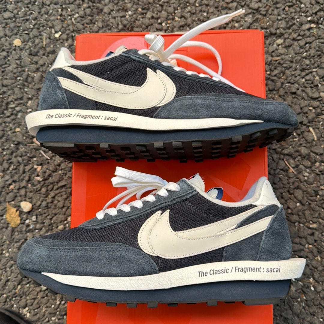 fragment design × sacai × Nike LD Waffle "Blackended Blue"