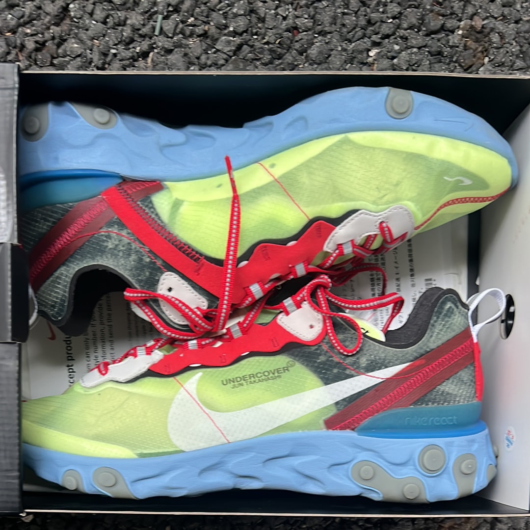 アンダーカバー×ナイキ リアクトエレメント87 イエロー/レッド