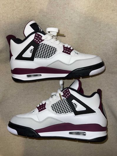 Paris Saint Germain ×Nike Air Jordan 4 Retro "White/Bordeaux/Neutral Gray"