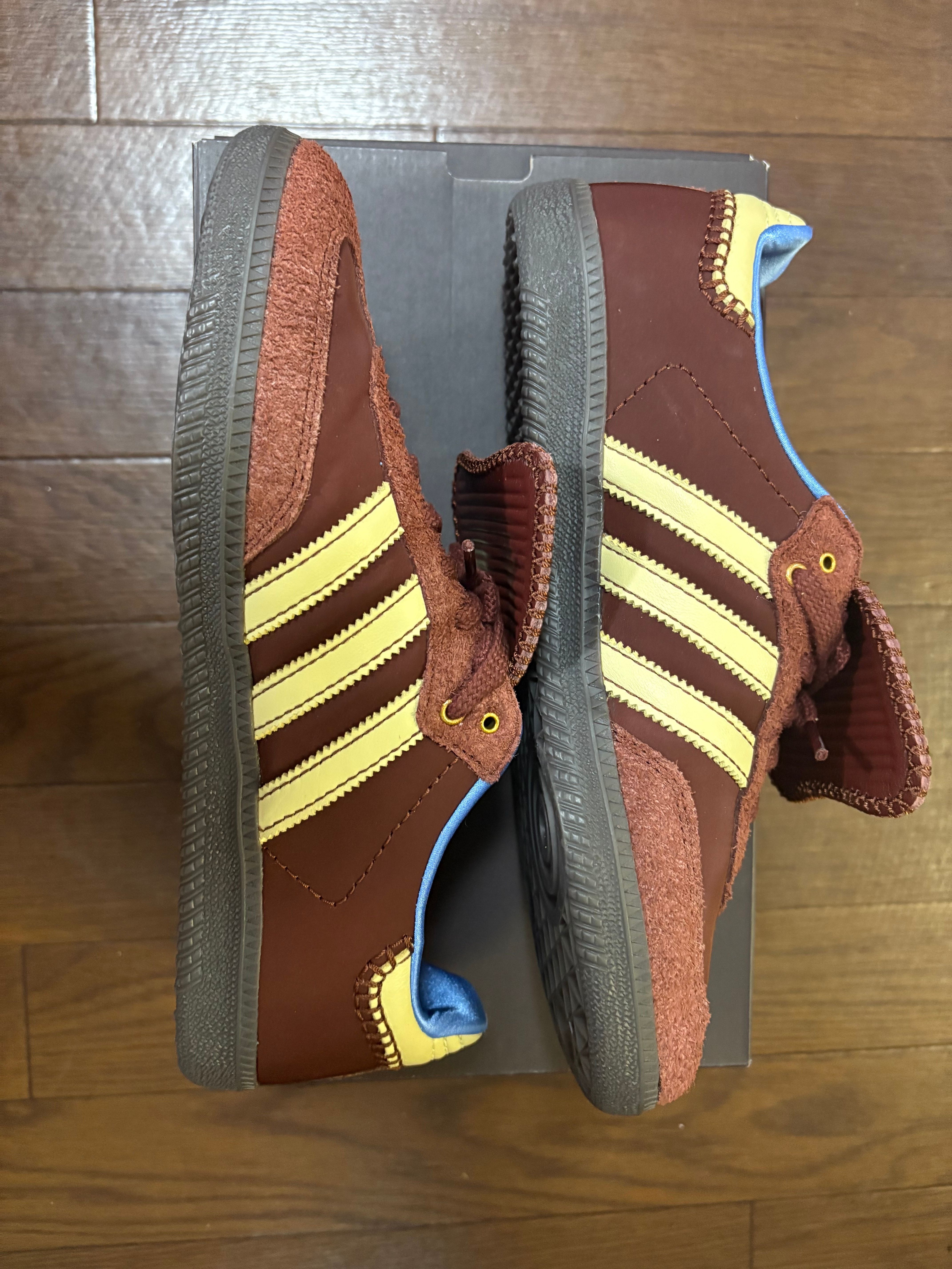 Wales Bonner × adidas Samba Nylon Low "Fox Brown/Sandy Beige/Lucky Blue"