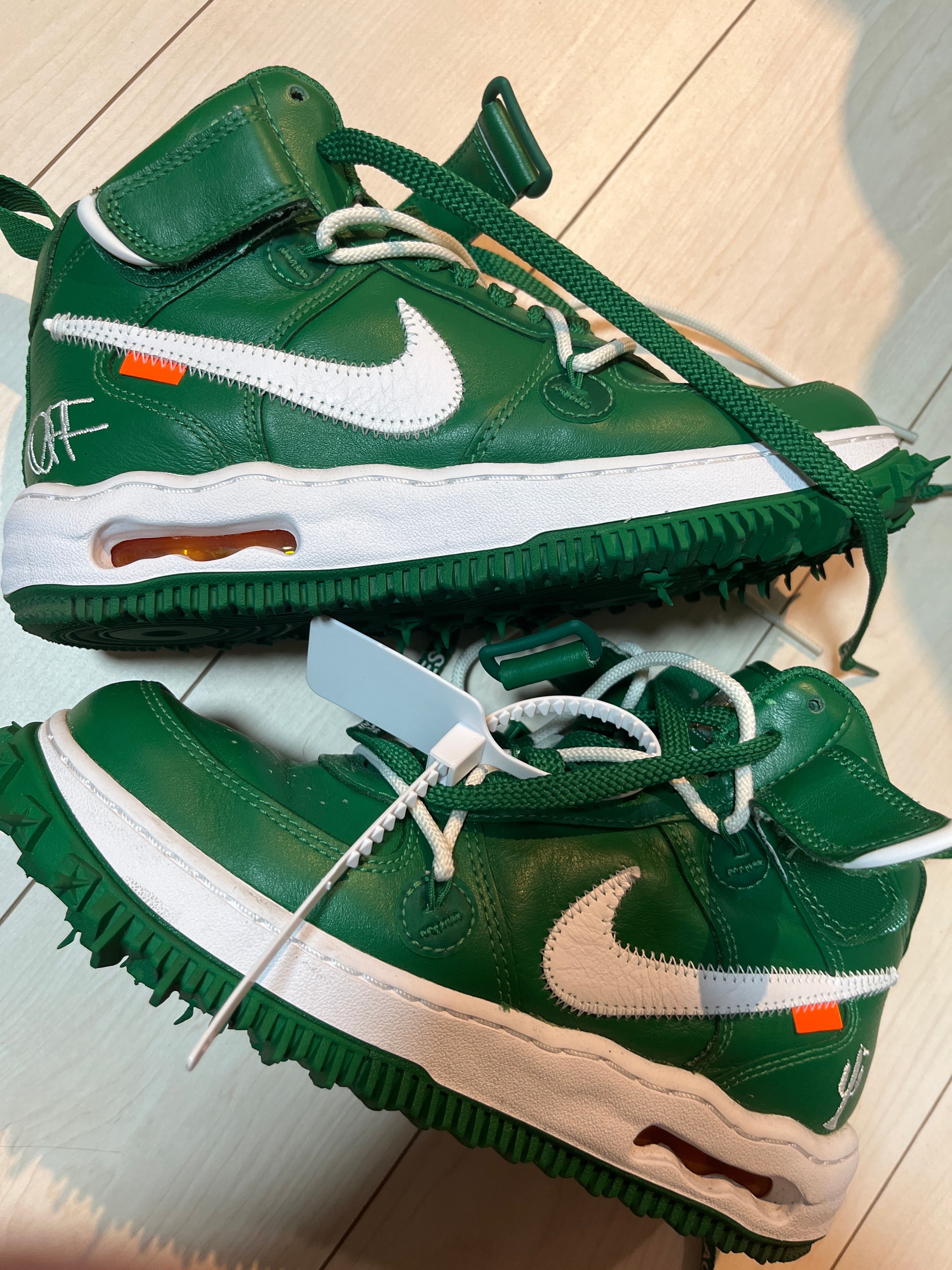 Off-White × Nike Air Force 1 Mid SP LTHR "Pine Green"
